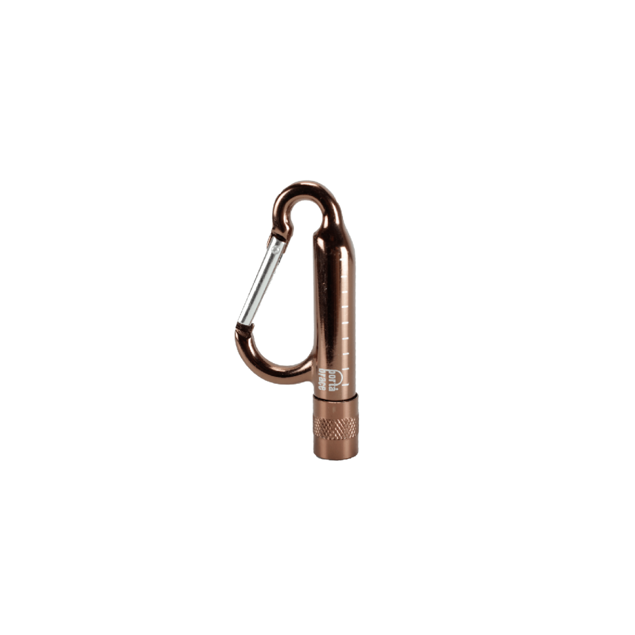 Porta Brace CARA-BRNZ Carabiner Clip, With Flashlight, Set of One, Copper
