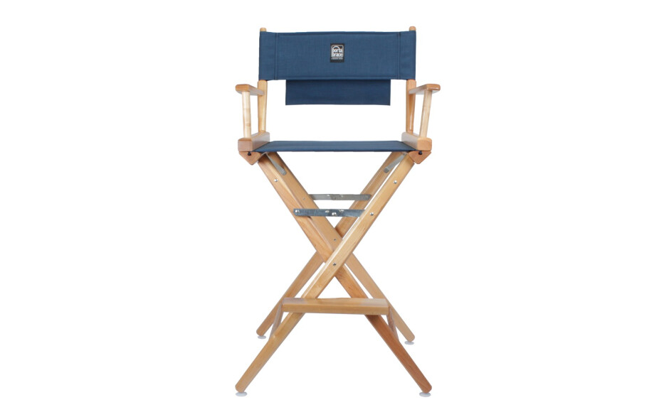 Porta Brace LC-30NS Location Chair, Natural Finish, Signature Blue Seat