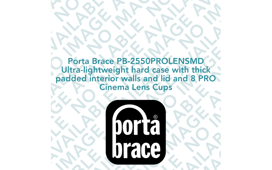 Porta Brace PB-2550PROLENSMD Ultra-lightweight hard case with thick padded interior walls and lid and 8 PRO Cinema Lens Cups