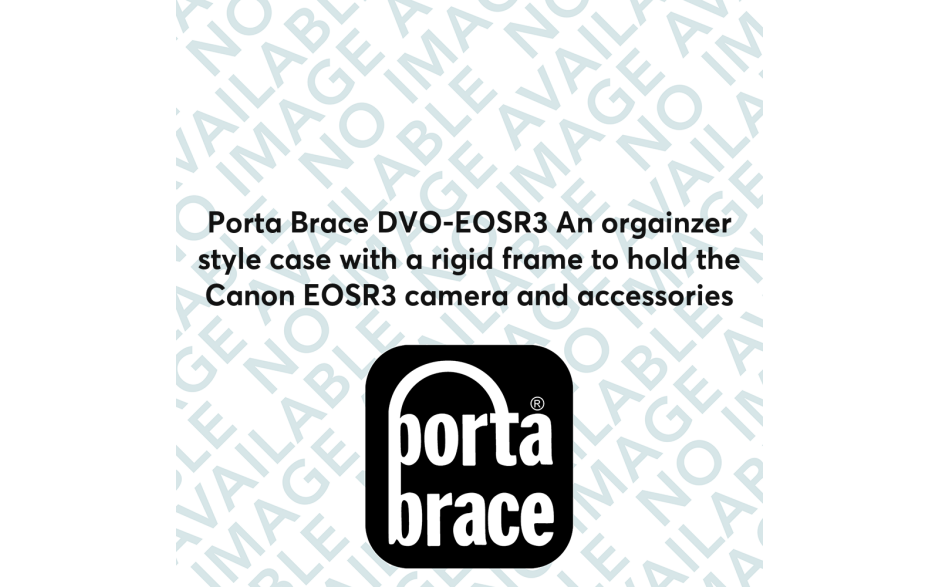 Porta Brace DVO-EOSR3 An orgainzer style case with a rigid frame to hold the Canon EOSR3 camera and accessories