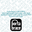 Porta Brace CAR-DJIFPV Ultra-lightweight hard case with thick padded interior walls and lid and 8 PRO Cinema Lens Cups