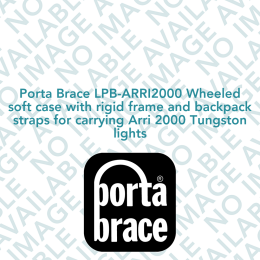 Porta Brace LPB-ARRI2000 Wheeled soft case with rigid frame and backpack straps for carrying Arri 2000 Tungston lights