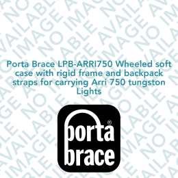 Porta Brace LPB-ARRI750 Wheeled soft case with rigid frame and backpack straps for carrying Arri 750 tungston Lights